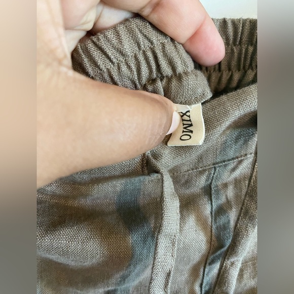 IXIMO Womens Tapered Pants 100%Linen Drawstring Back Elastic Waist Ankle Length - Picture 6 of 8